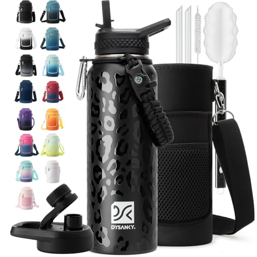Insulated Water Bottle | Thickened Stainless Steel Vacuum Metal | Portable Sports Water Jug for Gym and Hiking with Straw, Carrier Bag, Handle Strap | BPA-Free 40 oz