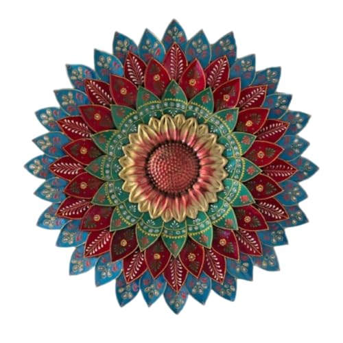 Image of SETHI AESTHETIC Metal Designer Flower Wall Decor, Flower Wall Art, Decor item,- Size 21 X 21 inch (Metallic Designer Blue)