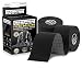 (2 Pack) Kinesiology Tape for Physical Therapy Sports Athletes - Latex Free Elastic, 16ft Water Resistant Kinetic Uncut Kinesio Tape for Knee Pain, Elbow & Shoulder Muscle - Black