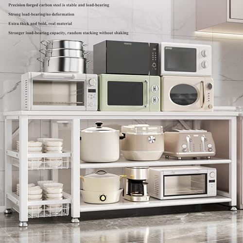 Armario de cocina moderno de 3 capas para microondas y despensa 5