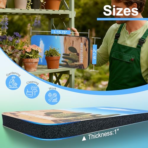 Image of MELOTOUGH Garden Kneeling Pad, 1 inch Thick Soft NBR Foam Kneeling Pads for Gardening, Cleaning, Work - Lightweight & Comfortable, 15.75 inchx7.2 inch (Cactus)