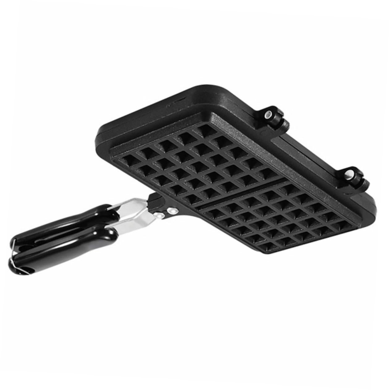 Stampo e Facile da Pulire Antiaderente Nero in Alluminio Pressofuso per Waffle per Cucina Domestica e Dolci Fatti in Casa