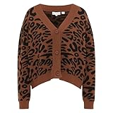 Zoom IMG-2 leomia cardigan nero marrone m Zoom IMG-2 leomia cardigan nero marrone m