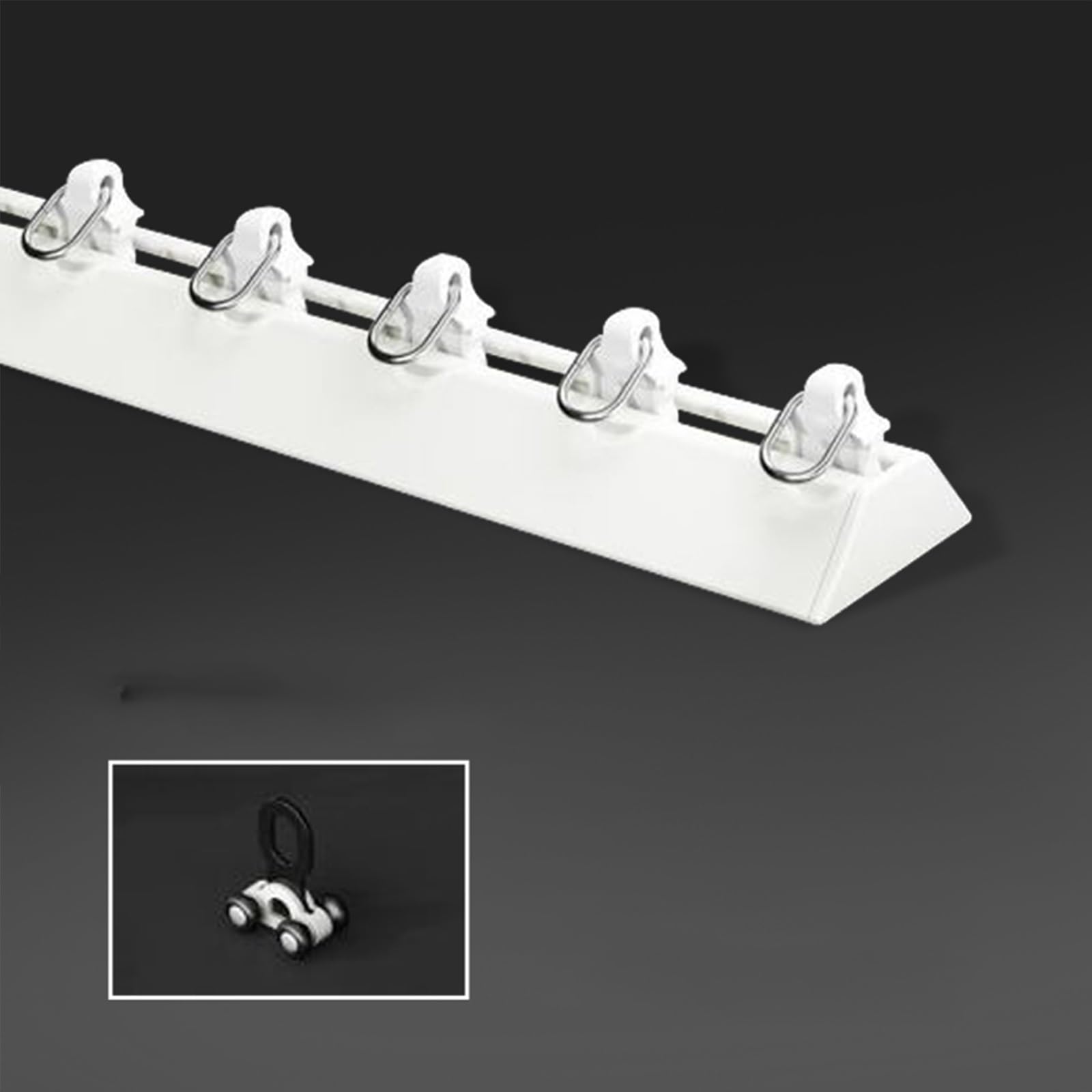 Riel cortina,rieles para cortinas de techo, barra cortina 3 metros, barra cortina techo,No es necesario hacer agujeros,1m-4.2m,para ventanas de cocina y dormitorio,Fácil de instalar (Color : White