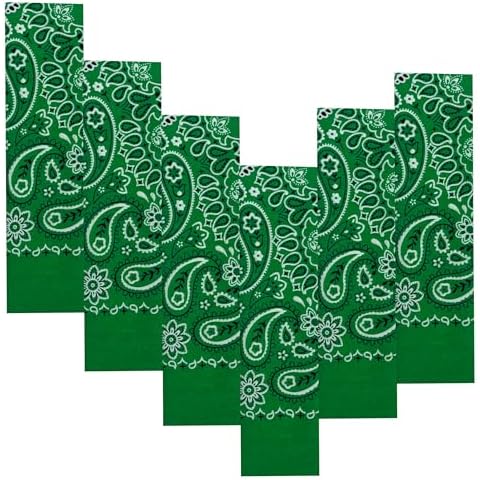 EVERY-VILLE 6 Pack Dark Green Bandanas Cover