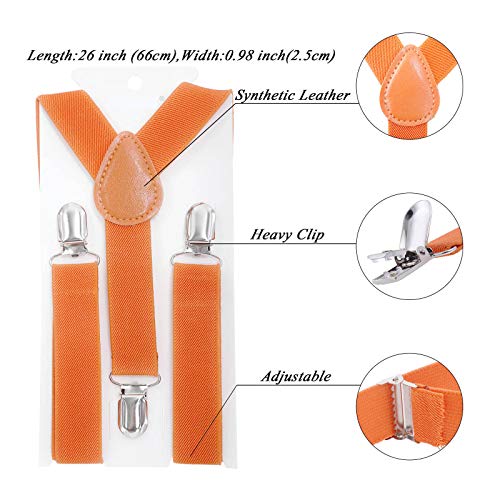 Image of Kids Suspender Bowtie Necktie Sets - Adjustable Elastic Classic Accessory Sets for 6 Months to 13 Year Old Boys & Girls