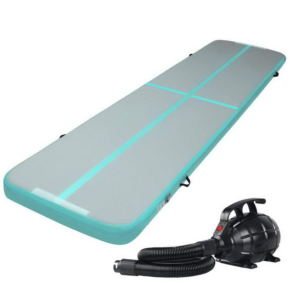 Air Track with Electric Pump Everfit 3/4/5/6M X 1M 10cm/20cm Thick Tumbling Airtrack Mat Inflatable Gymnastics Training Cheerleading Yoga Gym Professional Equipment