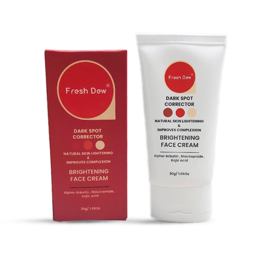 Fresh Dew Dark Spot Corrector Brightening Face Cream With Alpha Arbutin & Niacinamide | Helps Reducing Dark Spots, Sun Spots, Acne Marks | Natural Skin Lightening & Improves Complexion 30gm