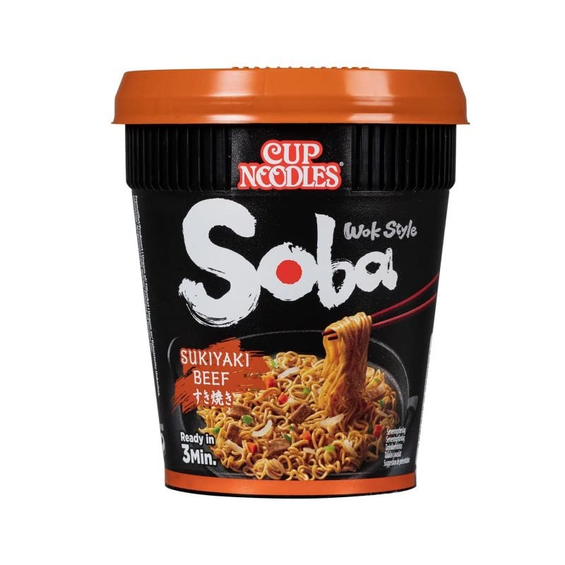Nissin Soba Sukiyaki Cup 89G Beef Pack de 4