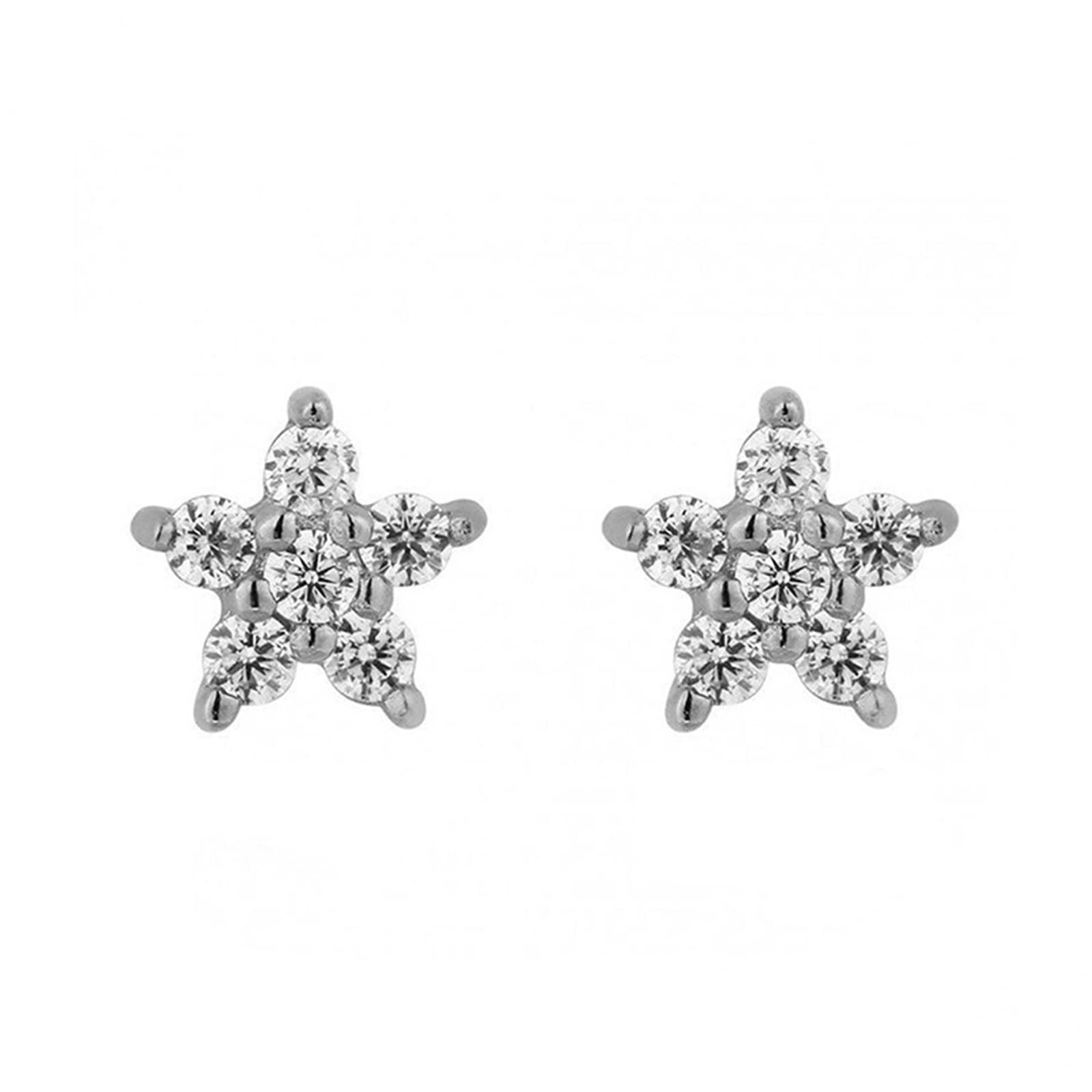 YCTTKDD 925 Silber Ohrringe Set, Ohrstecker für Frauen, Sternblume, Zirkonia, hypoallergener Knorpel-Piercing-Schmuck