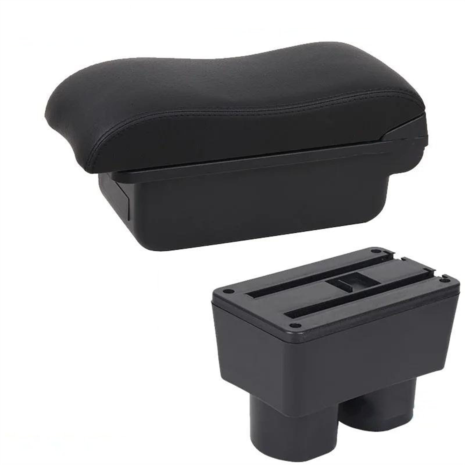 NMJLQW Storage Rack Car Armrest Box Interior Center Storage Box Car Accessories For Tiida C11 For Sylphy For Versa For Tiida For Latio(C2 Black line NO USB)