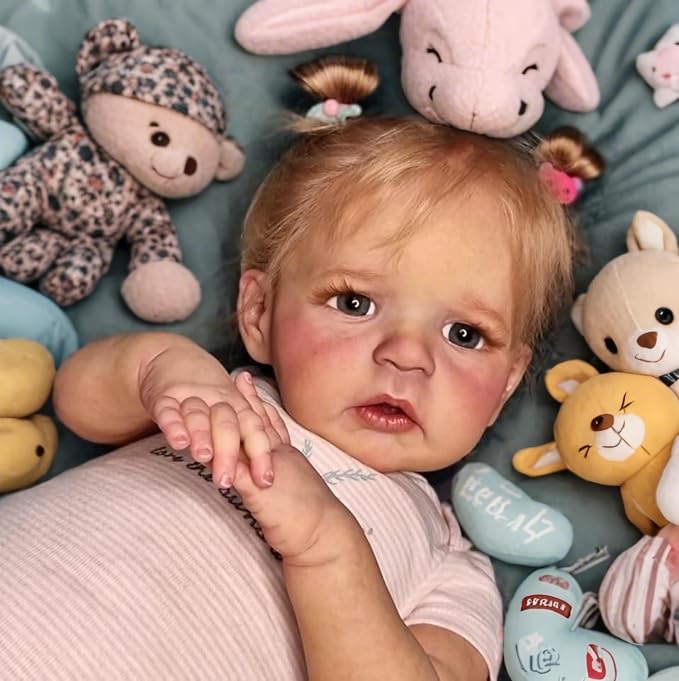 cosheng Lebensechte Reborn Babypuppen Mädchen - 61 cm Standable Kleinkind Reborn Puppe Realistische Neugeborene Weiche Vinyl Baby Puppen Spielzeug für Kinder ab 3 Jahren – Bild 5