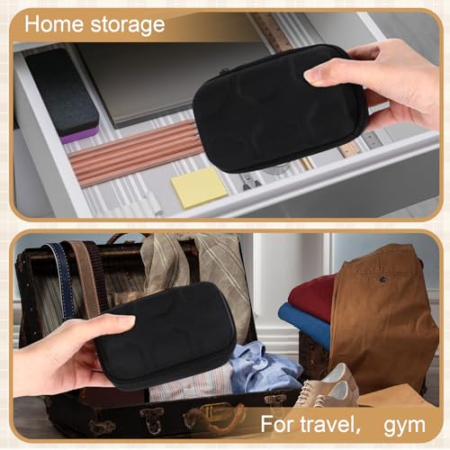 Image of Abbylike 3 pcs 2 Slot Hard Watch Travel Case Watch Roll Travel Holder Portable Watches Organizer for Men Woman with Anti Move Pillow