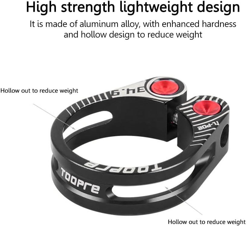 Bike Seatpost Clamp, Bike Seat Post Clamp Mountain Bicycle Seatpost Clamps Hollow Out Bike Quick Release Seat Post Clamps Ring Seatpost Latch Cycling Accessories Seat Clamp(Multicolor)