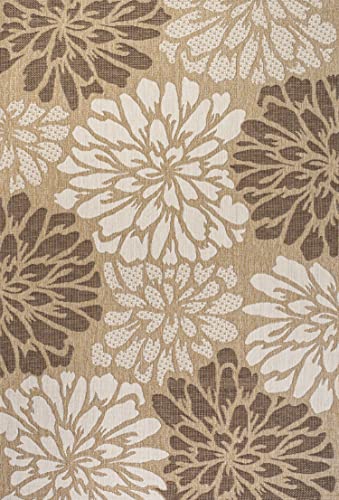 JONATHAN Y Floral Textured Weave Indoor Outdoor Area Rug 10X14 Brown/Cream, Zinnia Modern for Backyard, Patio, Porch, Easy-Cleaning, High Traffic, Pet-Friendly, Non-Shedding (SMB110I-14) JONATHAN Y Floral Textured Weave Indoor Outdoor Area Rug 10X14 Brown/Cream, Zinnia Modern for Backyard, Patio, Porch, Easy-Cleaning, High Traffic, Pet-Friendly, Non-Shedding (SMB110I-14) - Image 8