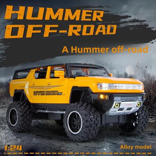 Image of VBE 1:24 Hummer Off Road Diecast Metal Pull Back Car with 6 Openable Doors with Sound and Light Toy Decoration car Best Gift Toys for Kids ?Colors as Per Stock?