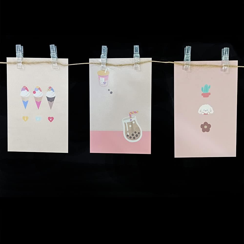 128 Pcs Mini Transparent Plastic Clear Clips,Photo Clips, Clothespins Clip