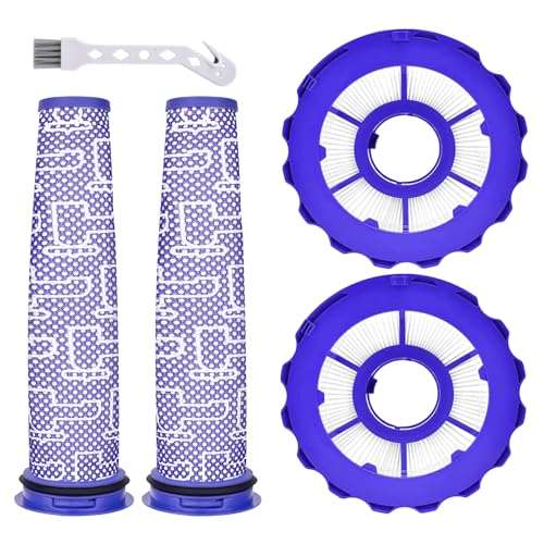 Filter Kits Compatible with Dyson DC40 UP16 UP19, 2 Post-Motor Filters & 2 Pre-Motor Filters for Light/Slim Ball Animal, Multi Floor, Origin, Total Clean Vacuum, Compare to Parts 923587-02 & 922676-01