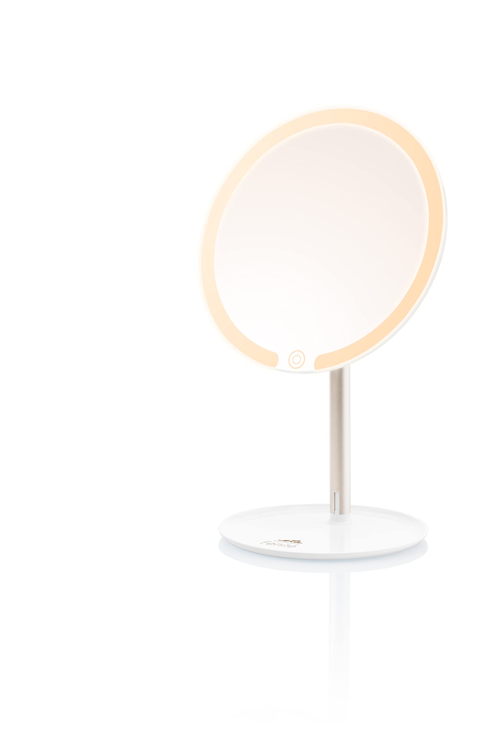 ETA Kosmetikspiegel Fenite I Schminkspiegel mit Beleuchtung I 5 Stunden Akku I USB Typ C Kabel I 0-90° Neigung I 178mm Durchmesser I 3 Lichtmodi