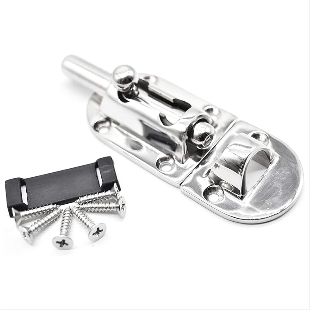 Marine City Boat 316 - Cerrojo de seguridad de acero inoxidable para puerta de barril, 6 puntos de fijación (tamaño: 3-1/2 x 1-1/2 pulgadas)