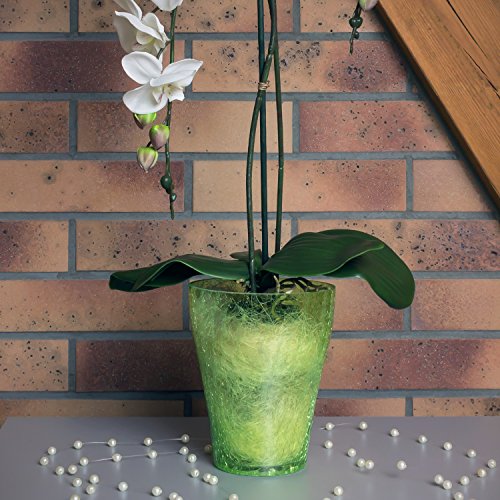 Polnix Pot van keramiek, serie orchi, transparant, groen, diameter 13,5 cm, hoogte 16,5 cm - Image 3