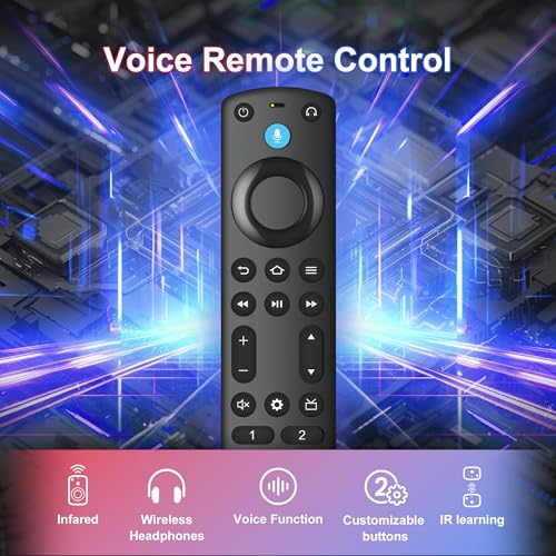 Image of Replacement Voice Remote Control Fit for Fireseries TV Cube, TV Stick (Lite, 4K Max, 4K, HD), Smart TV (3rd Gen), for Omni Series, Insignia /Toshiba /Pioneer /Hisense Smart TVs