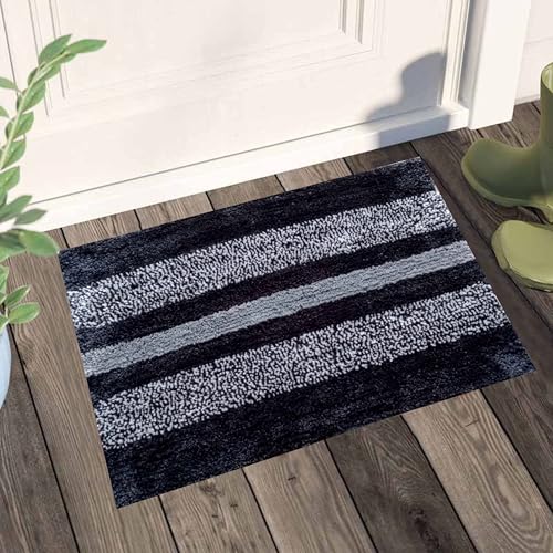 Image of Door Mats for Home | Door Mats for Home Entrance | Door Mat for Bathroom| Soft & Super Absorbent Mats for Shower | Washable, Non-Slip & Quick-Drying Mats (Pack of 2) (Blue)