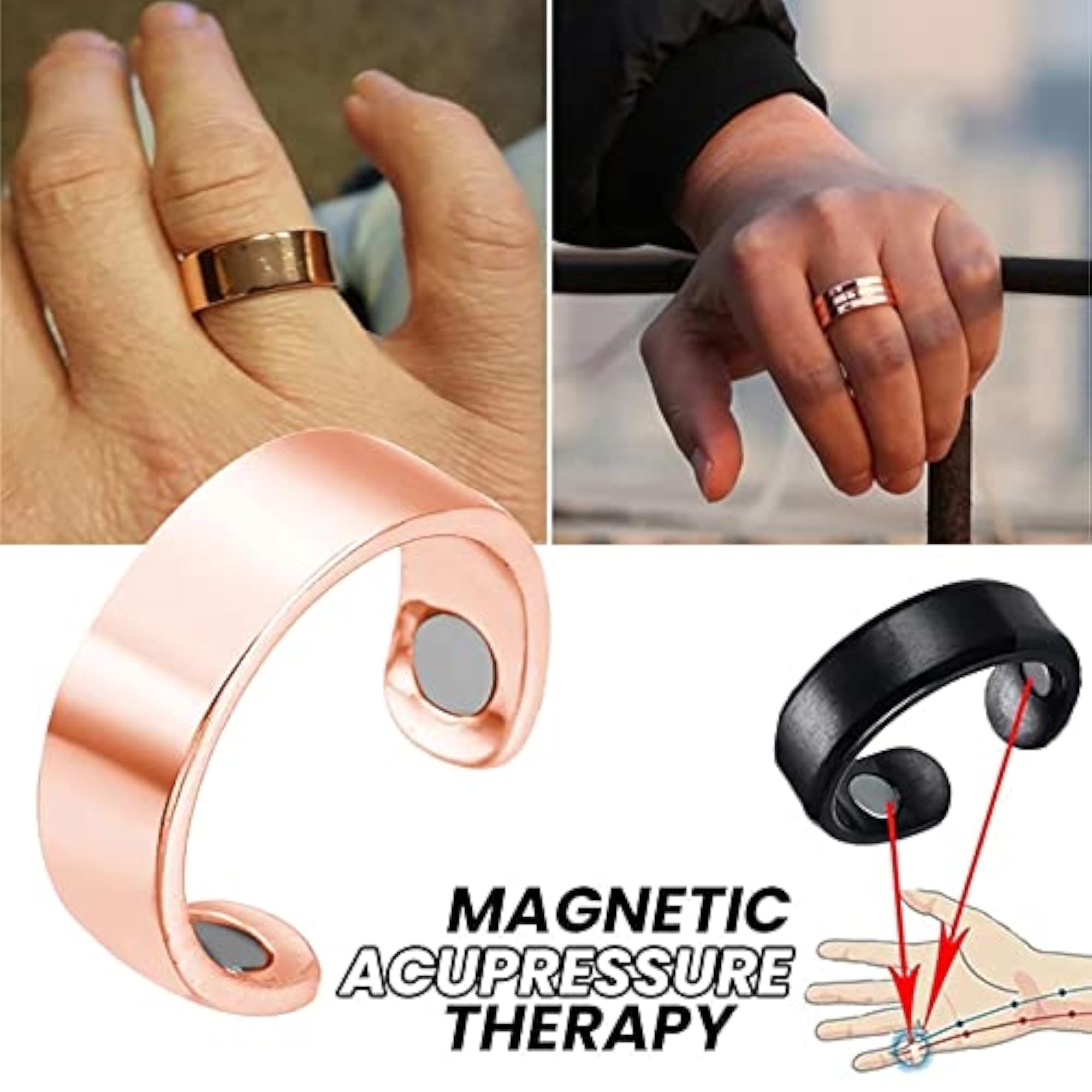 Lymphatic Drainage Magnetic Therapy Ring for Pain Relief