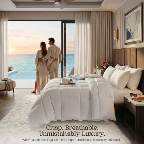 Image of Utopia Bedding Pack of 6 Comforters Twin Size, Hotel Collection All Season Duvet Insert, Down Alternative Box Stitched Bed Comforter with Corner Tabs, for Hotels, Resorts & Commercial Use (White)