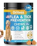 Flea and Tick Prevention for Dogs, 180 Soft Chews Natural Dog Flea and Tick Chewables Oral Flea Supplement for Dogs, Puppy Flea Support - All Breeds & Ages - Chicken Flavor