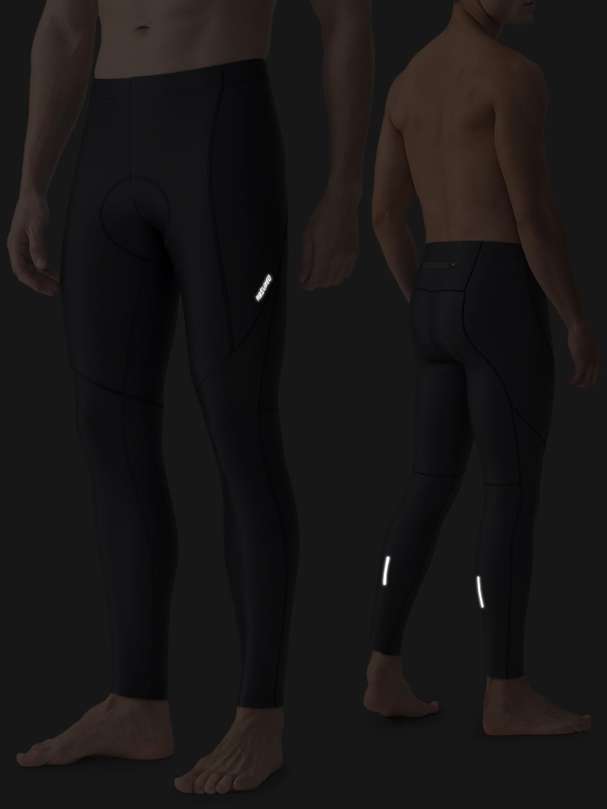 ARSUXEO Pantalon de Cyclisme pour Homme Leggings de Cyclisme rembourrés Collants de Cyclisme avec Protection Contre Le Froid, rembourrés légers H99