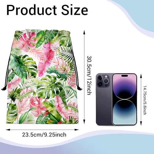 Image of Palm Leaf Grip Bag for Gymnast Botanical Drawstring Athlete String Bag for Gym