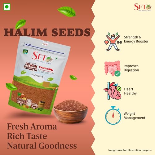 Image of SFT Premium Halim Seeds For Eating | 400g |Garden Cress Aliv Seeds | Hygienically Packed | Raw and Natural | Halim SeedI Used in Cooking, Baking, Smoothies and Other Beverages and Hair Growth