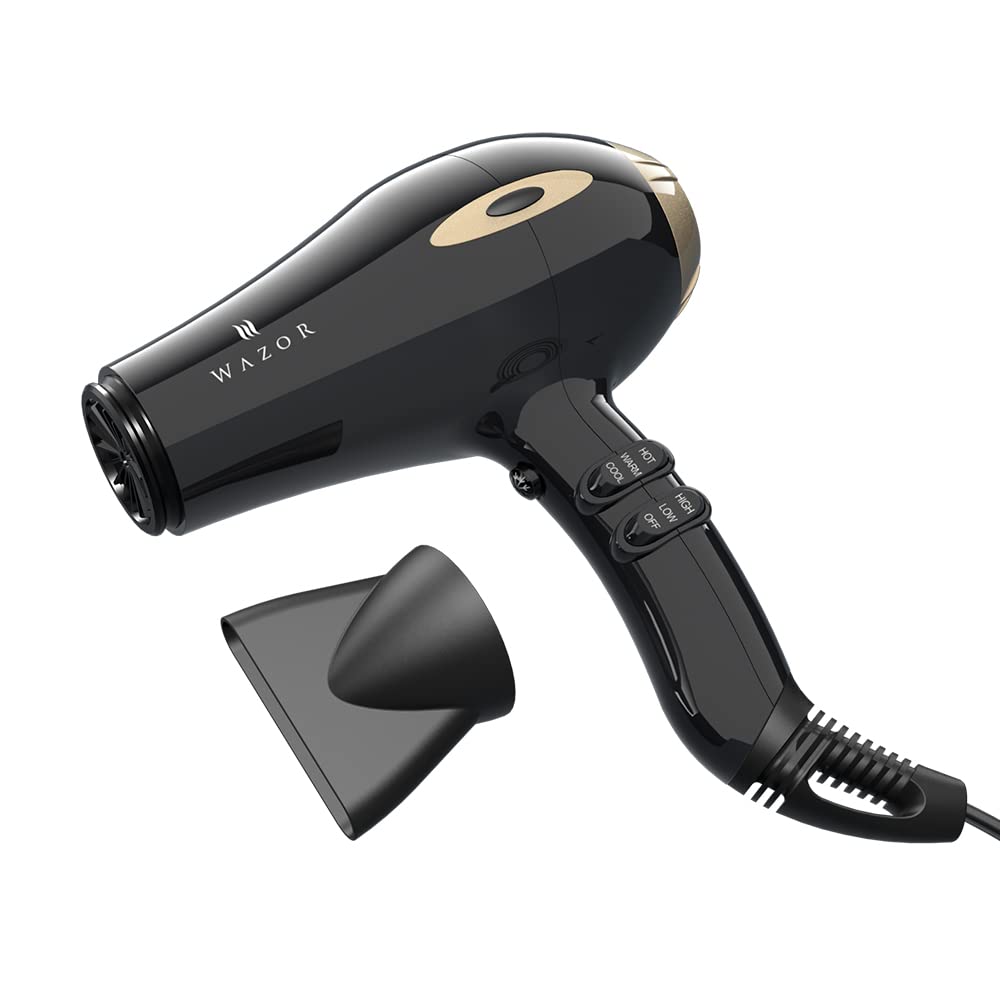 Amazon.com : 1875W Professional Salon Hair Dryer for Fast Drying ,Negative  Ionic Blow Dryer 2 Speeds and 3 Temperature Settings with Concentrator  Attachment, Cool Shot Button ,Black : Beauty & Personal Care