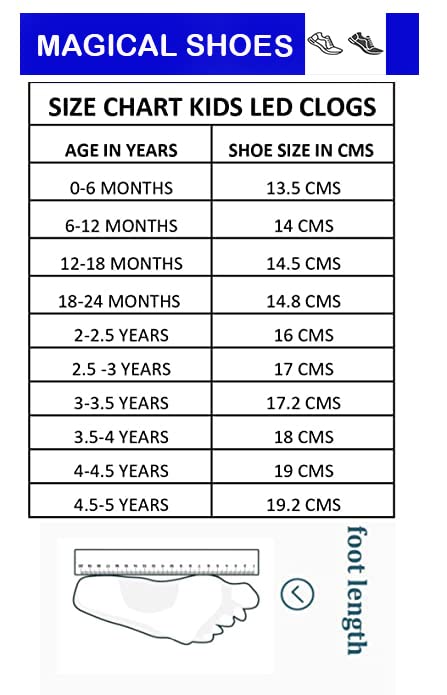 Image of Magical Bazzar Presents Kids LED Clogs and Sandals for 0 Months to 5 Years of Boys and Girls