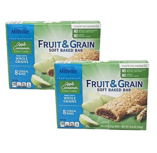 Millville Fruit & Grain Soft Baked Bar Naturally Flavored Real Fruit Filling: Apple Cinnamon - 16 Ct. #TOP7