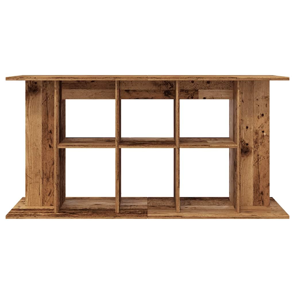 Soporte para acuario, aspecto de madera vieja, 120 x 40 x 60 cm, material de madera con espacio de almacenamiento y estantes, armario inferior estable para acuario, estantería para accesorios