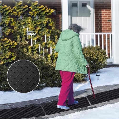 Tapis chauffant pour faire fondre la neige dans les escaliers et les entrées de véhicules : tapis chauffants antidérapants pour enlever la neige en hiver, 5 pièces - 10 x 48 po