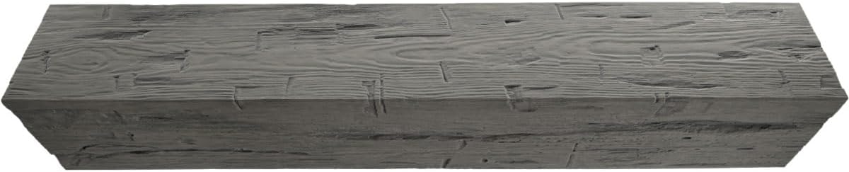 Timberthane Hand Hewn Faux Wood Beam, 3-Sided (U-Beam), 8"W x 6"H x 96"L, Seashell Finish