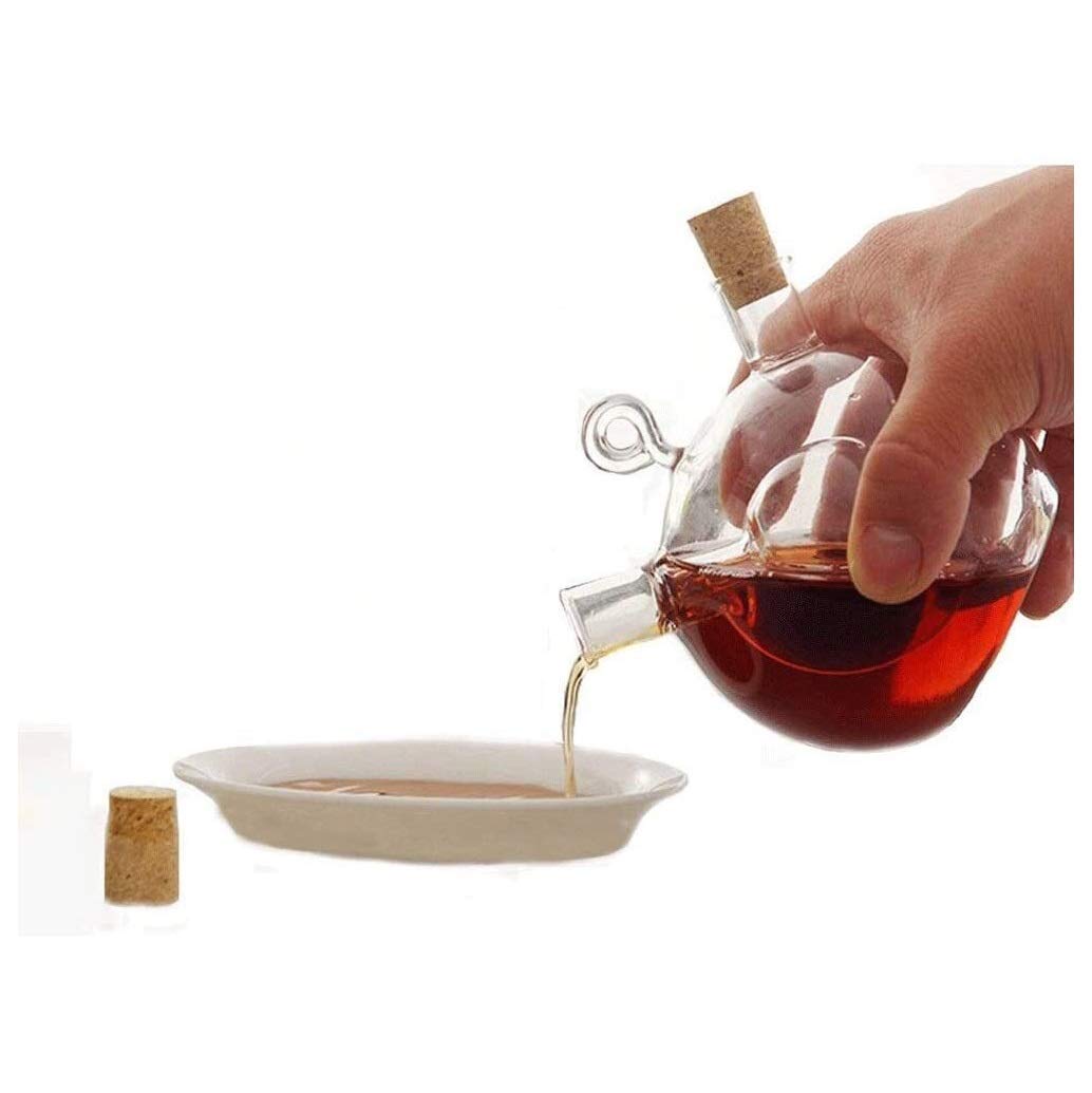 Dozownik octu i oleju szklanego i octu Cruet2 w 1 dozownik oliwy z oliwek i octu pojemnik na sos soy kontener kuchenny