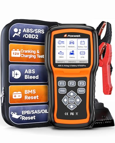 2026 2-in-1 FOXWELL NT630 Pro ABS SRS Scan Tool & Battery Tester, Upgraded from NT630 Plus, OBD2 Scanner with 12V Battery Load Analyzer(100-3000CCA), ABS Bleed, BMS/Oil/SAS/EPB Reset, Live Data