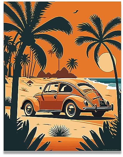 Inspirational Wall Art Co. - Orange Beetle | Retro Volkswagen