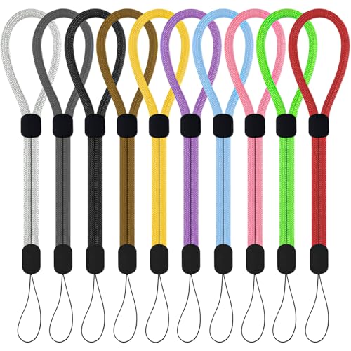 10Pcs Wrist Strap Lanyard,Adjustable Wrist Strap Phone Wrist Straps Nylon Lanyards for Keys Key Strap,Suitable for Electronic Devices Mobile Phones Cameras USB Flash Drives Wallets Badge(Colorful)