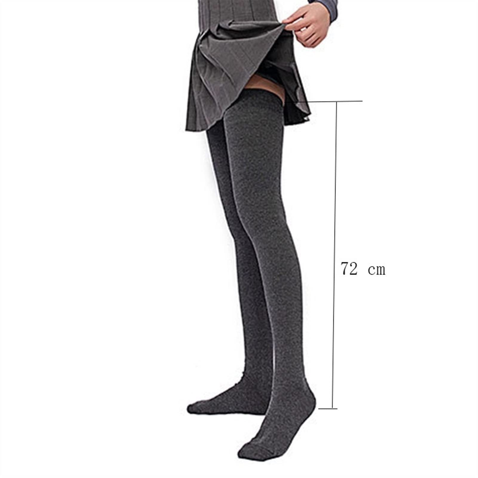 Medias de mujer Calcetines altos Super Elástico Plus Talla Medias for mujer Calcetines sobre la rodilla Sólido Color de Sólido Grueso Grueso Calcetines de algodón 2 pares Calcetines de mujer(E)