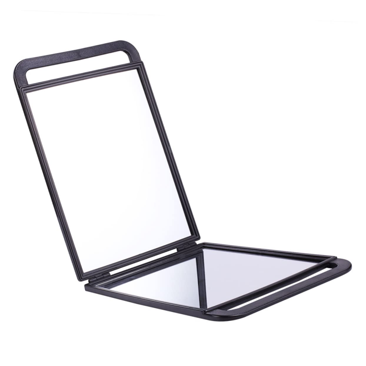 DOITOOL Doppelseitiger Handspiegel mit Griff, Schwarz, Klappbar | Abs und Aluminium, Hochauflösende Fläche, Tragbar für Reise und Schminktisch, für Mädchen und Frauen