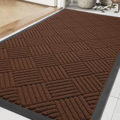 Amyracel Front Door Mat 2'x4', Heavy Duty Waterproof Commercial Floor Mat