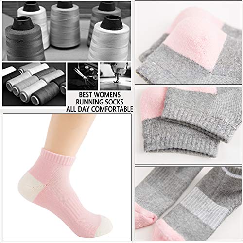 Redsgirl Ankle Running Sports Cotton Socks Mesh Breathable Low Cut Short Athletic Terry Sock For Women Youth, White 6 Pairs #TOP4
