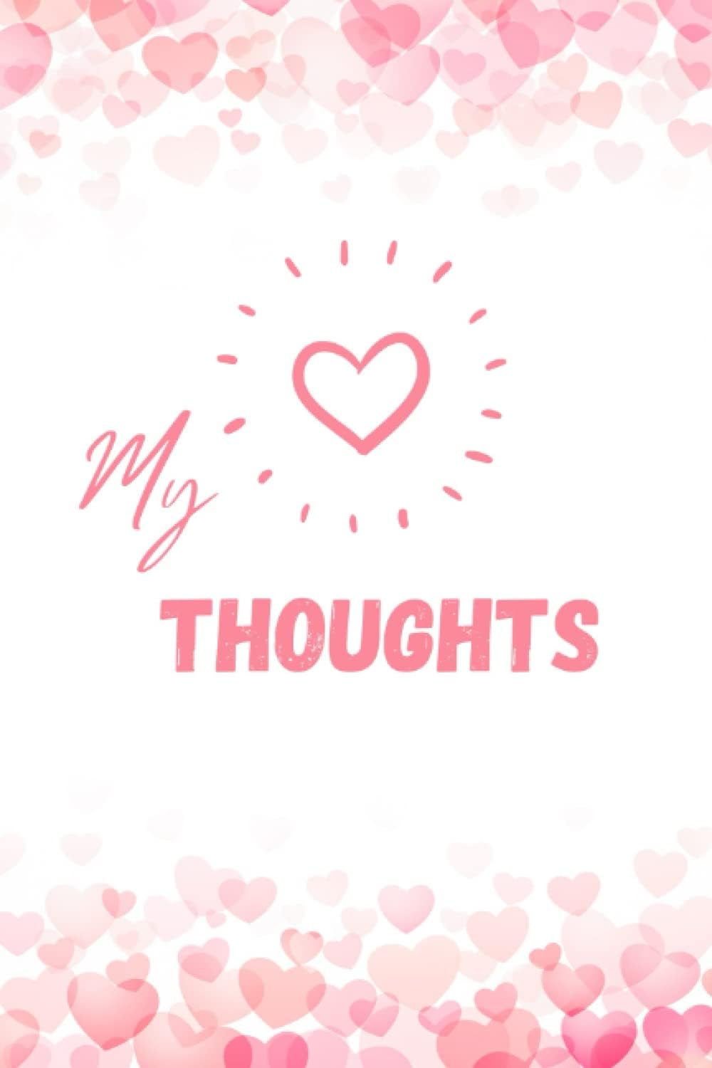My Thoughts 4: Lots of Heart shapes background design daily journal