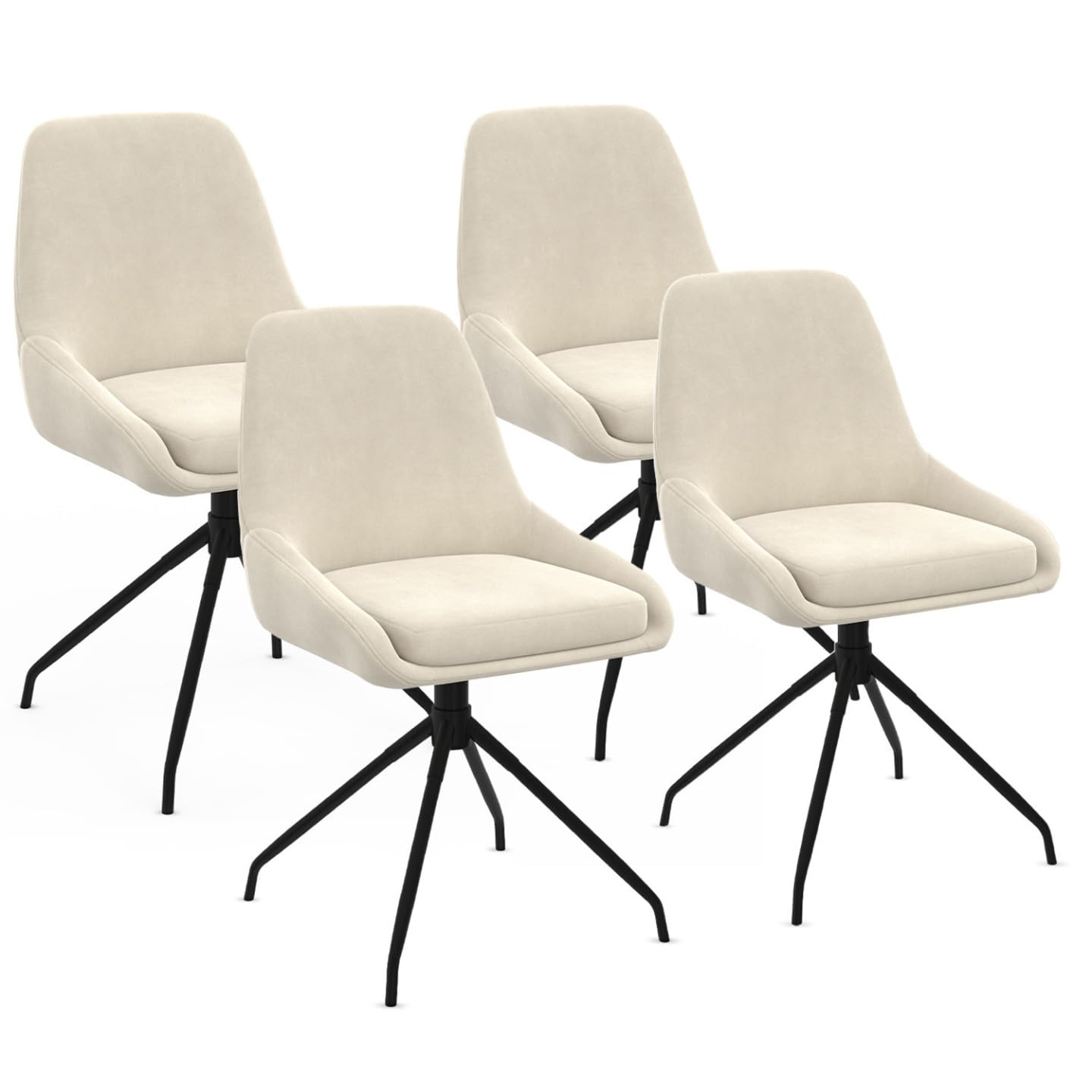 IDMarket - Lot de 4 chaises pivotantes 360° THALYA