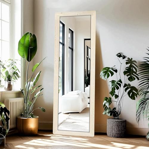 Image of Creative Arts n Frames 21 x 51 inch Full Length Dressing Chevel Long Fiber Wood Rectangular Framed HD Mirror Home Wall Living Room Decor Items (Highland Pine Finished Framed Mirror)